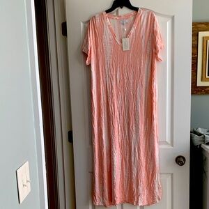 Mudpie knit maxi dress. Peach and white tie dye.